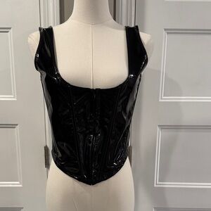 Fashion Nova Shiny Black Bodysuit